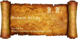 Moduna Milda névjegykártya